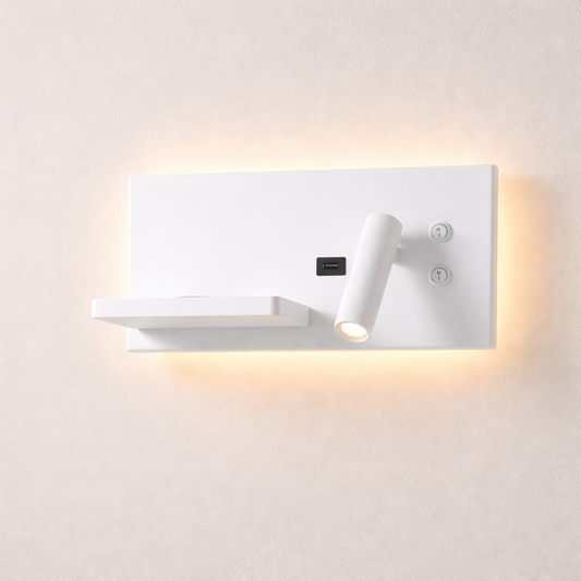 Ilia Duo 417, luminaria Tyrval sobre pared cálida neutra